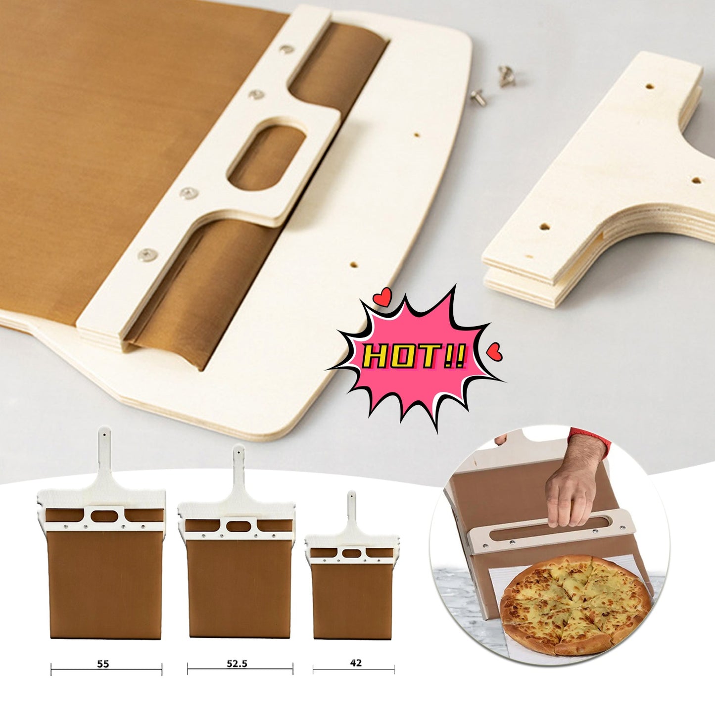 3 Sizes Sliding Pizza Peel Board