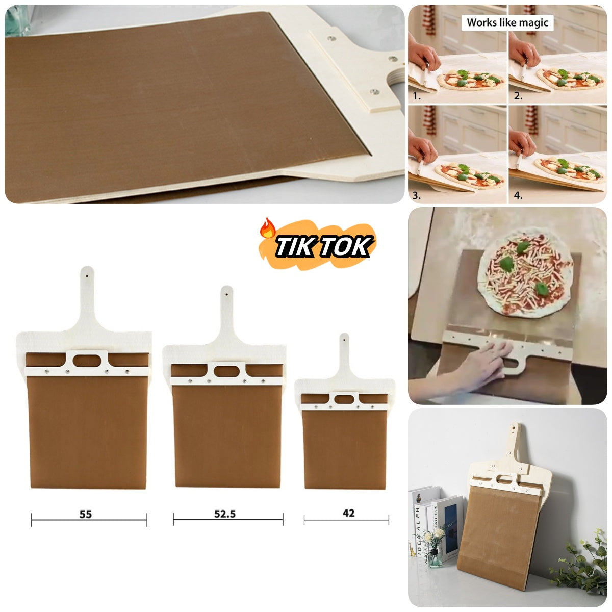 3 Sizes Sliding Pizza Peel Board