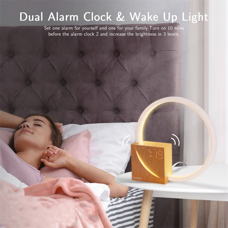 Bedside Lamp With Alarm Clock and Natural Sounds