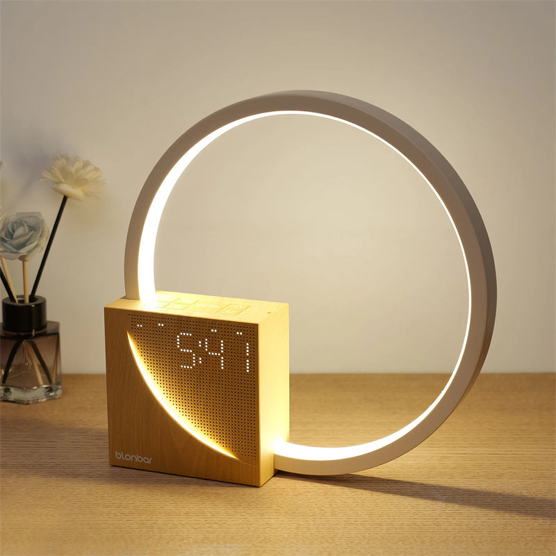 Bedside Lamp With Alarm Clock and Natural Sounds